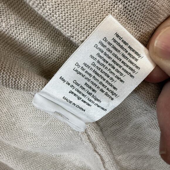 POETRY 100% Linen Button Front Cardigan Womens Top SIZE 12 Tan Neutral Classic - Picture 9 of 9